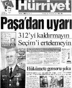 18 Mart 1999 tarihli Hrriyet gazetesi